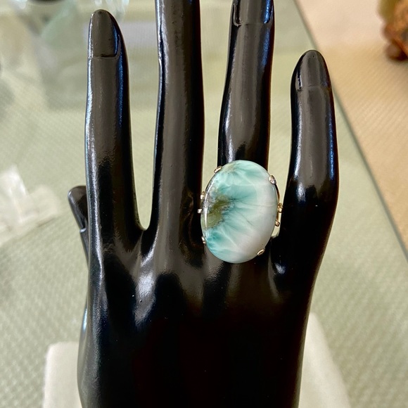 ❤️⭐️❤️ Natural Larimar gemstone 💎 ring - Picture 4 of 7